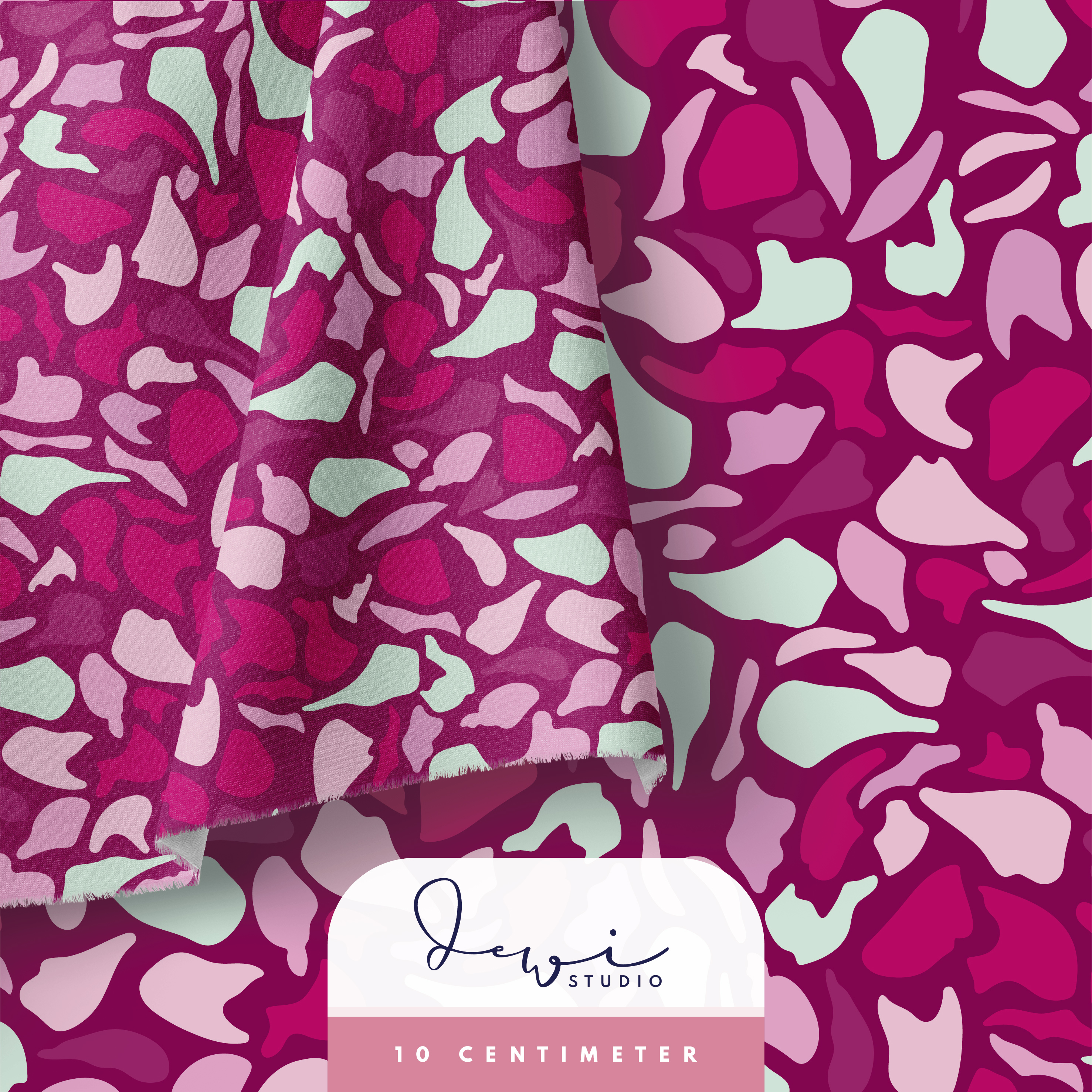 Bio Stoff - Sommerglueck Schnipsel Pink von Dewi Studio in pink