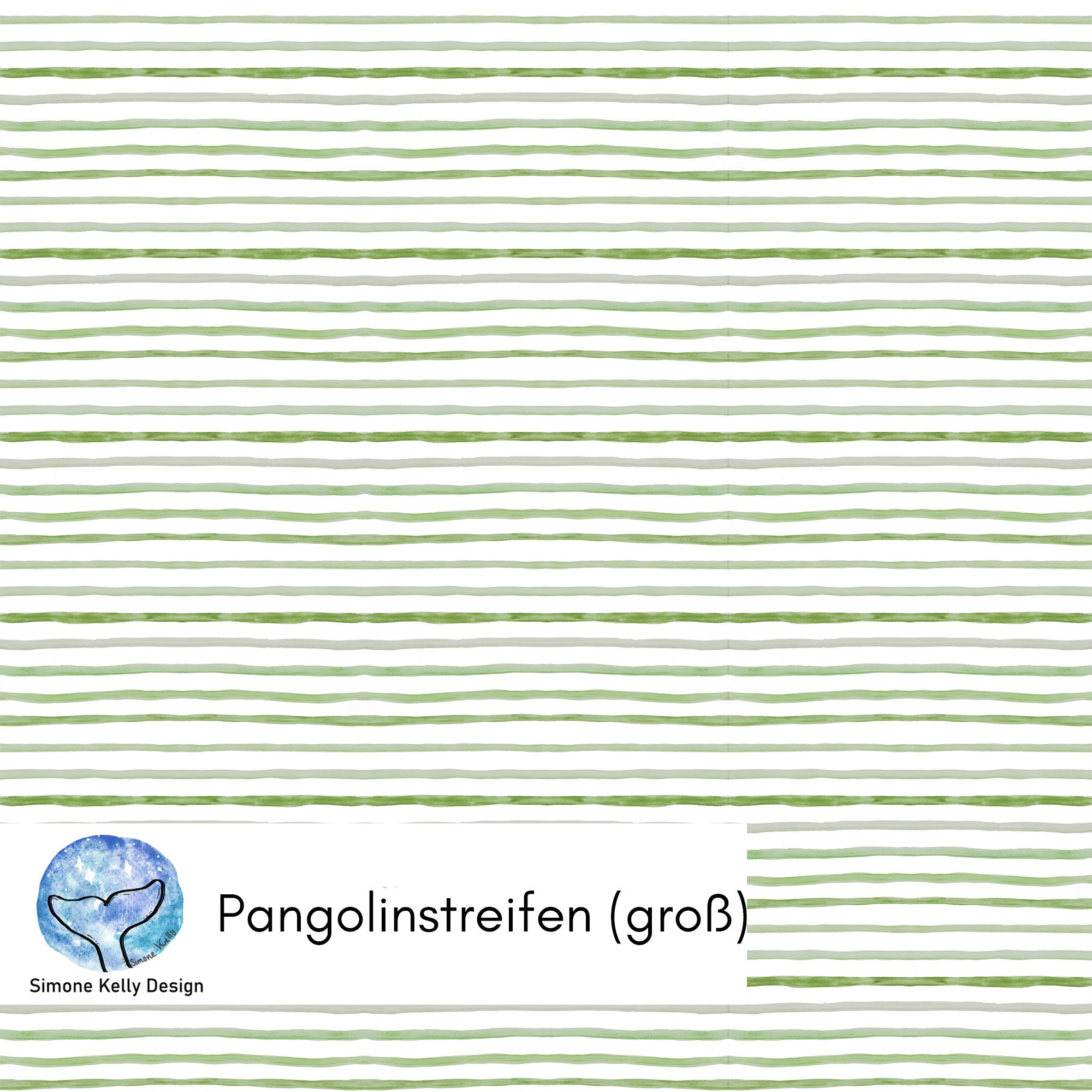 Bio Stoff - Pangolinstreifen Gross von Simone Kelly in grün