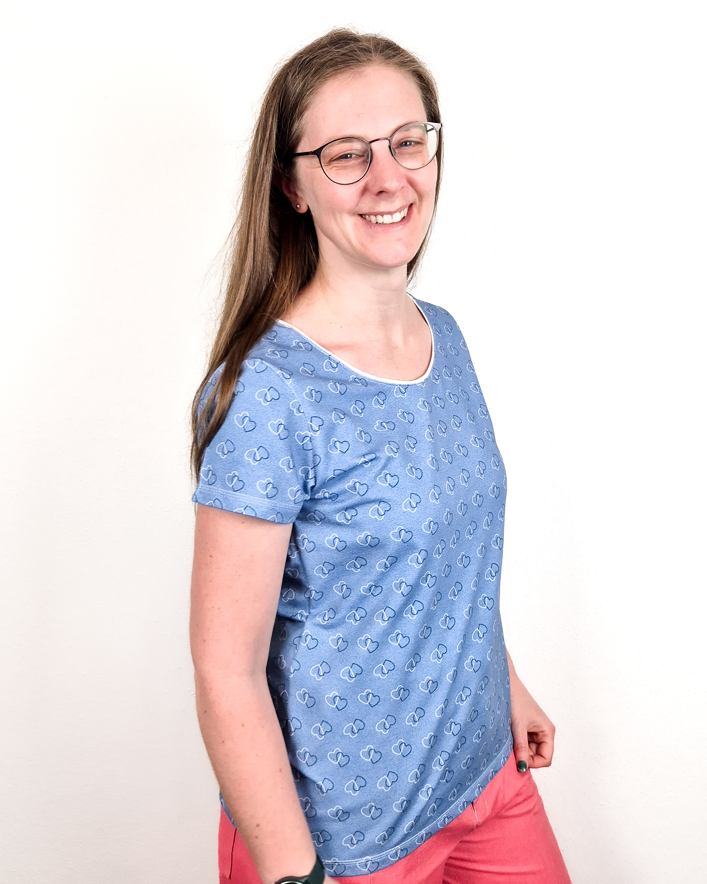 Organic fabric  - Connected hearts green