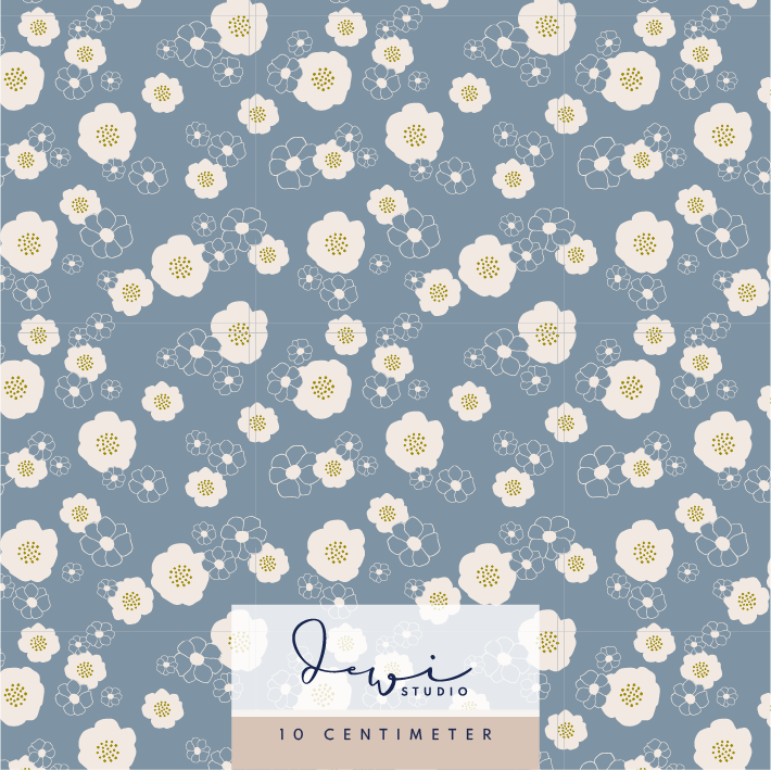 Bio Webware Stoff - Windflower Meadow Mini Blue - DewiStudio, Floral & Blumen, blau, 100% Bio-Baumwolle Bio Webware Stoff - Windflower Meadow Mini Blue - DewiStudio, Floral & Blumen, blau, 100% Bio-Baumwolle