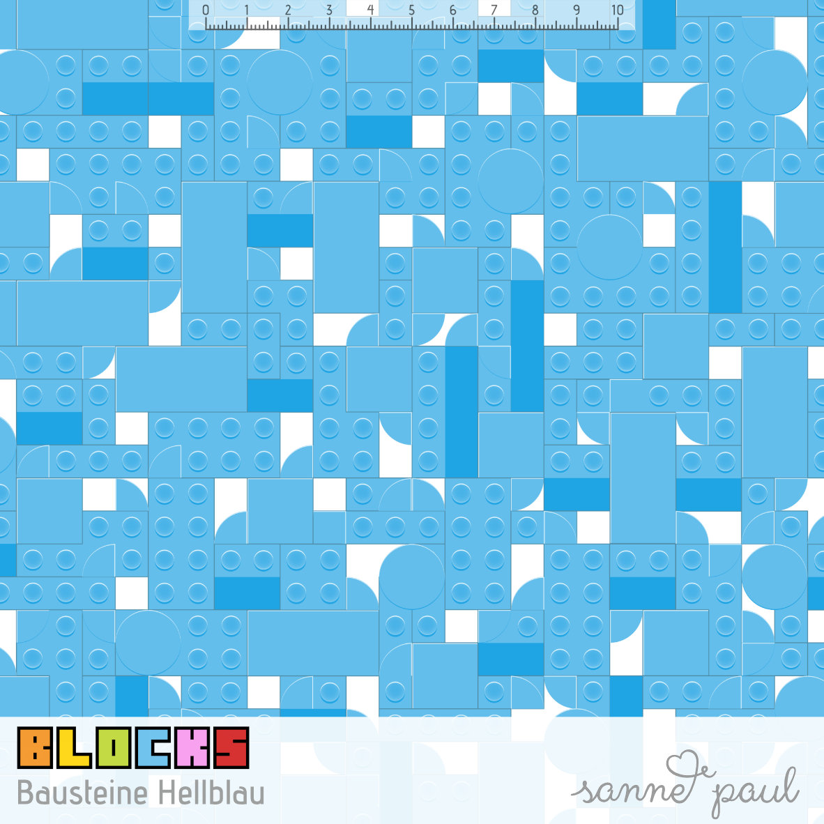 Bio Stoff  -  Blocks Bausteine blau