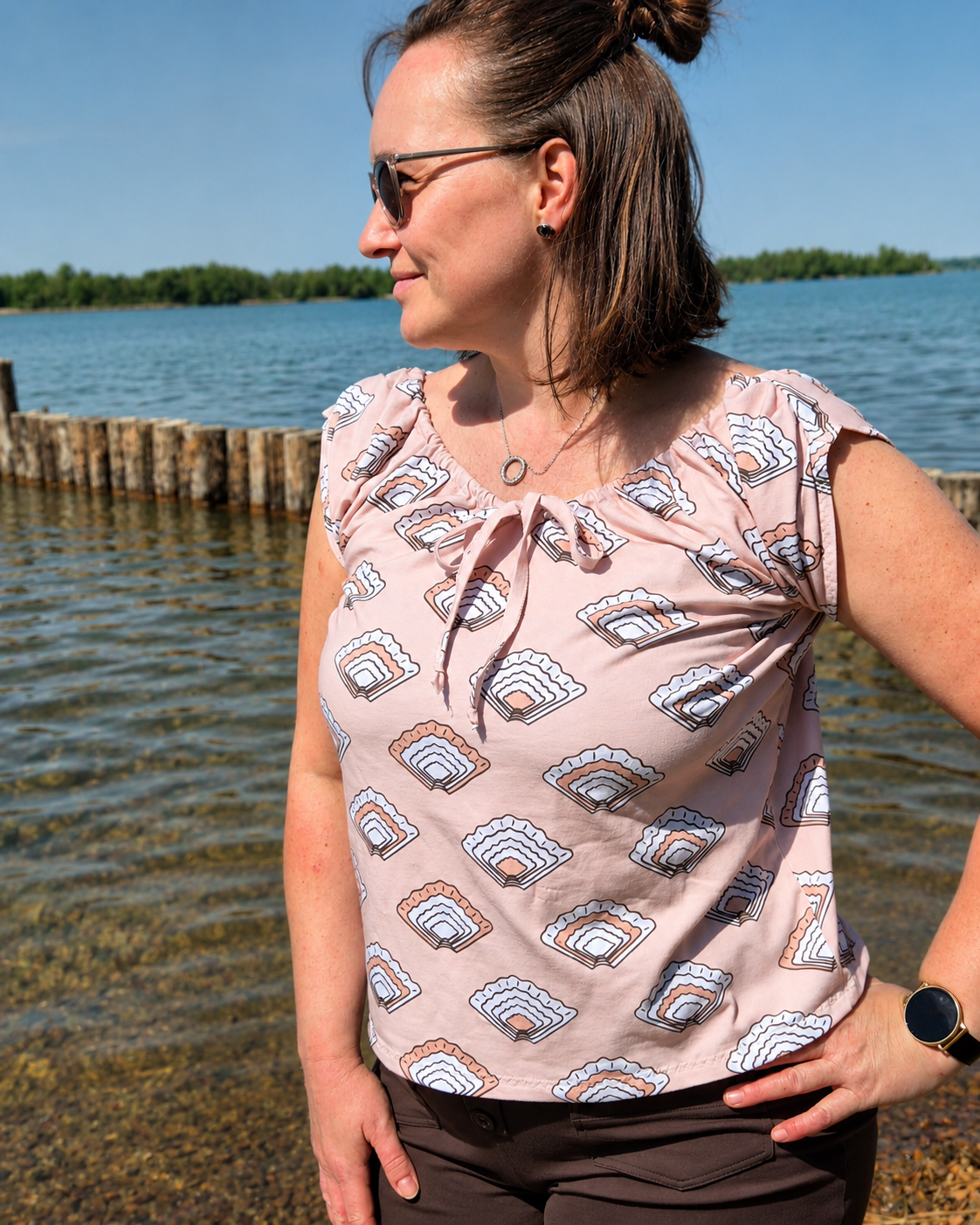 Bio Stoff  - Nordic Breeze Muscheln apricot