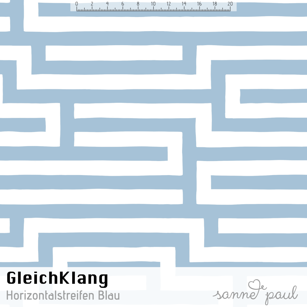 Bio Stoff - Gleichklang Horizontalstreifen blau