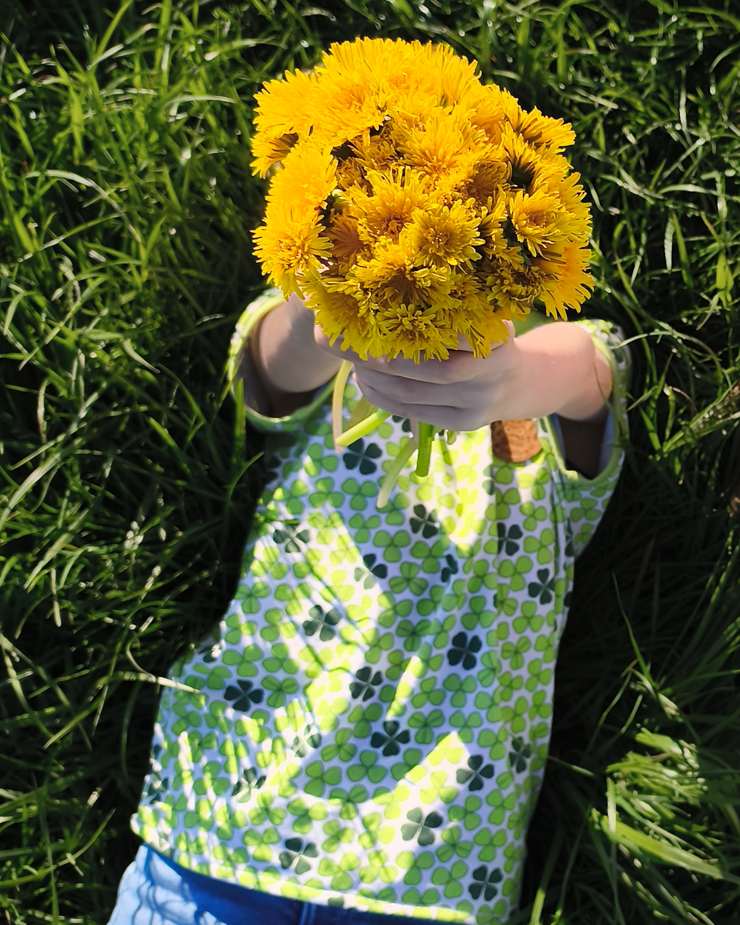 Bio Stoff  - Glücksklee hellgrün