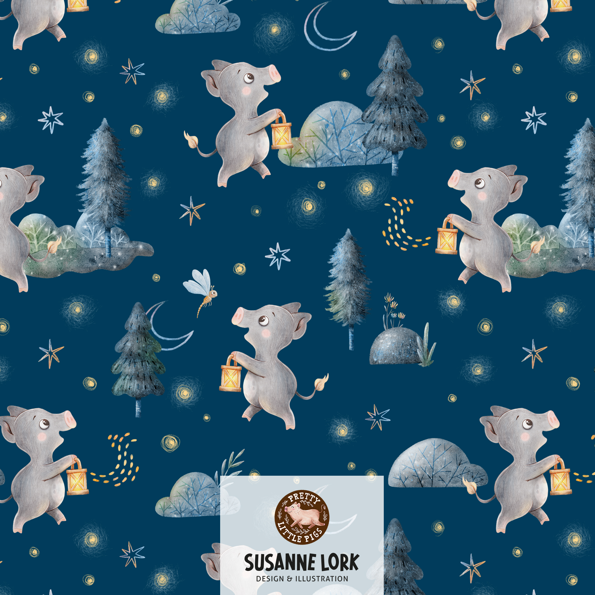 Bio Fabric - Magical Night Walk blue