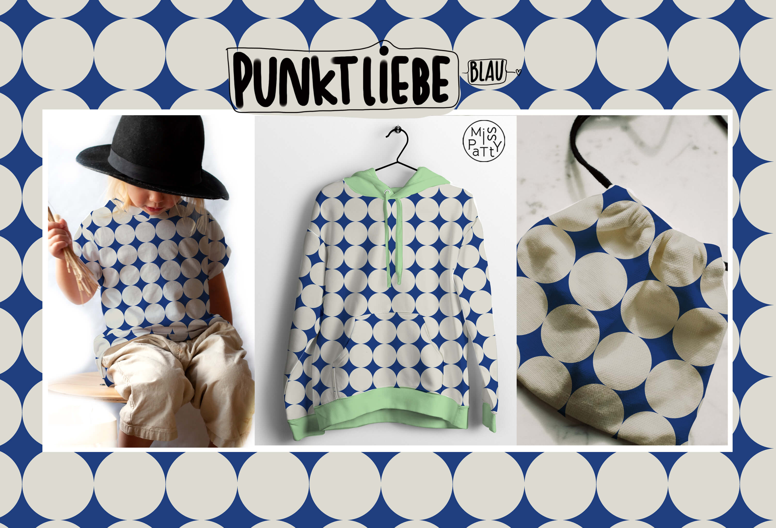 Bio Webware Stoff - Punktliebe - MissPatty, blau, weiß, Punkte, 100% Bio-Baumwolle Bio Webware Stoff - Punktliebe - MissPatty, blau, weiß, Punkte, 100% Bio-Baumwolle