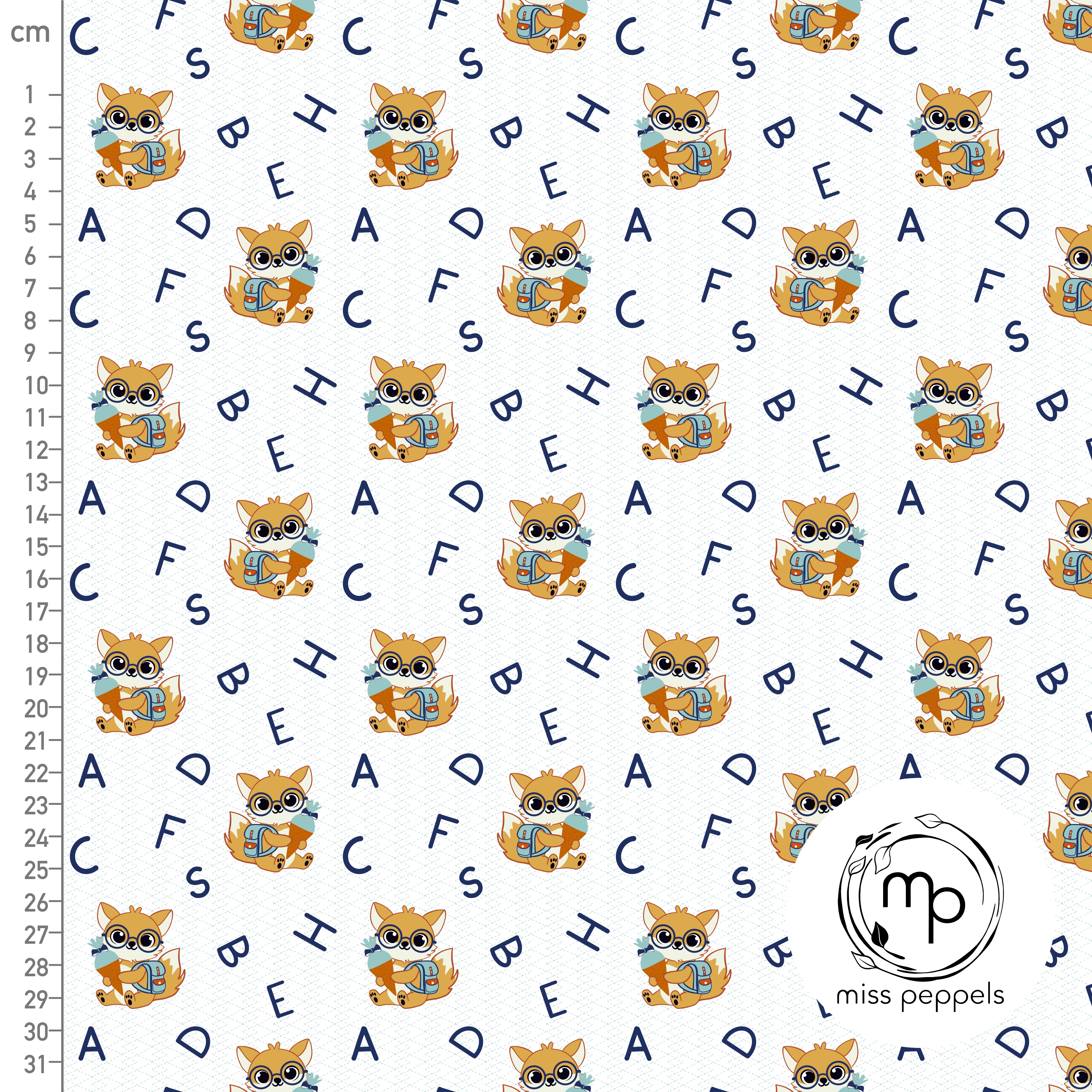 Bio Stoff - Buchstaben Fuchs Weiss von misspeppels in weiß