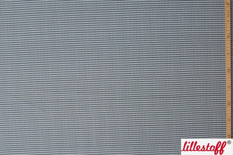 Bio Webware Stoff  -  Kitty Waves  - LilleSelection, Streifen, weiß, schwarz, 100% Bio-Baumwolle