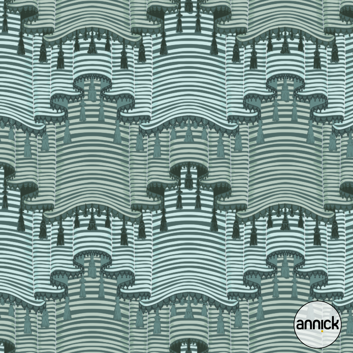 Bio Stoff - Drapes And Tassels green