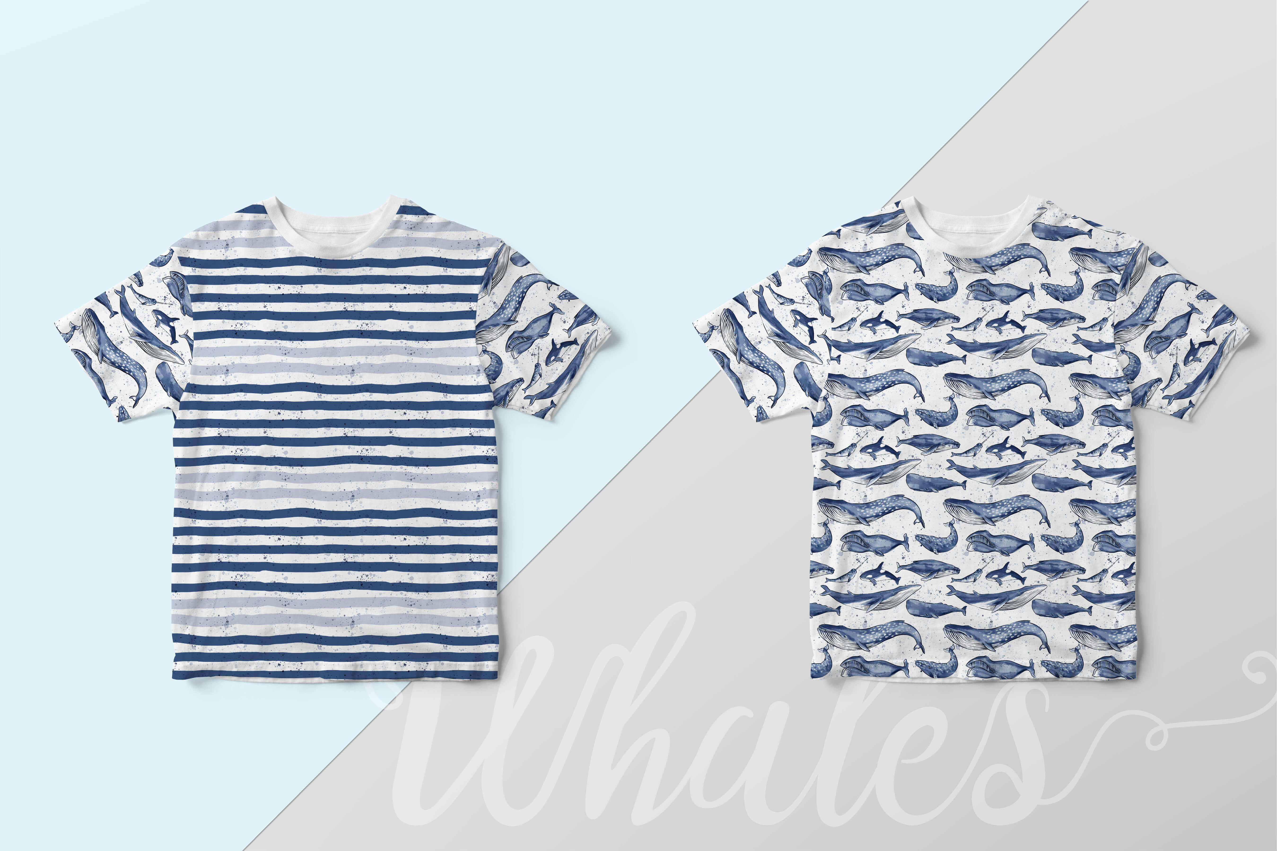 Bio Jersey Stoff  -  Whales Stripe  - Enemenemeins, Sommer, Streifen, blau, Frühling, weiß, Maritim, Breite 150 cm