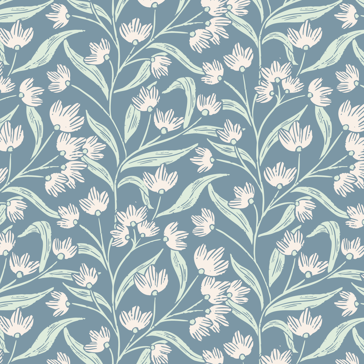 Organic fabric - Strandnelke pale blue
