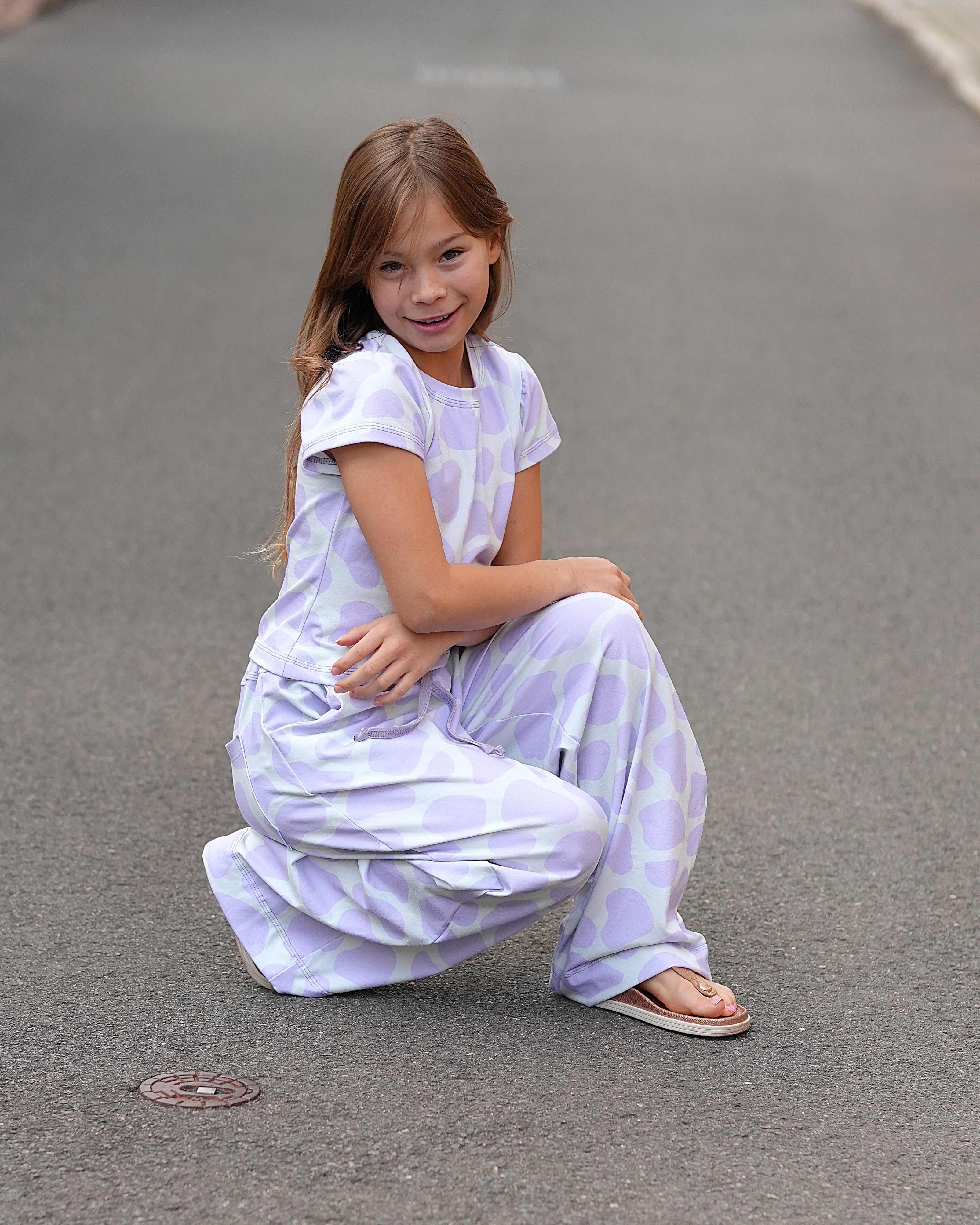 Organic fabric - Kuhflecken purple