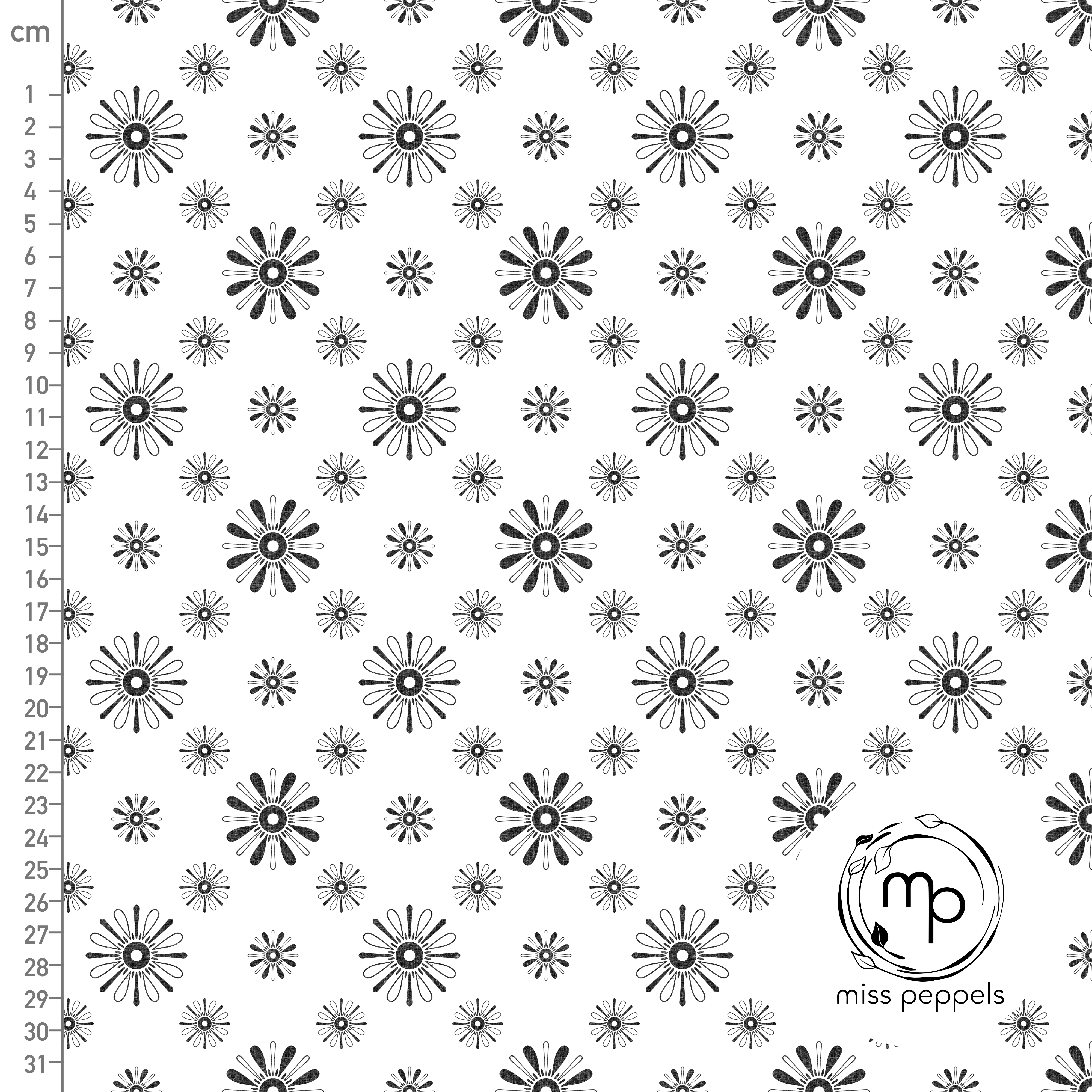 Organic Fabric - Scandi Ornaments black