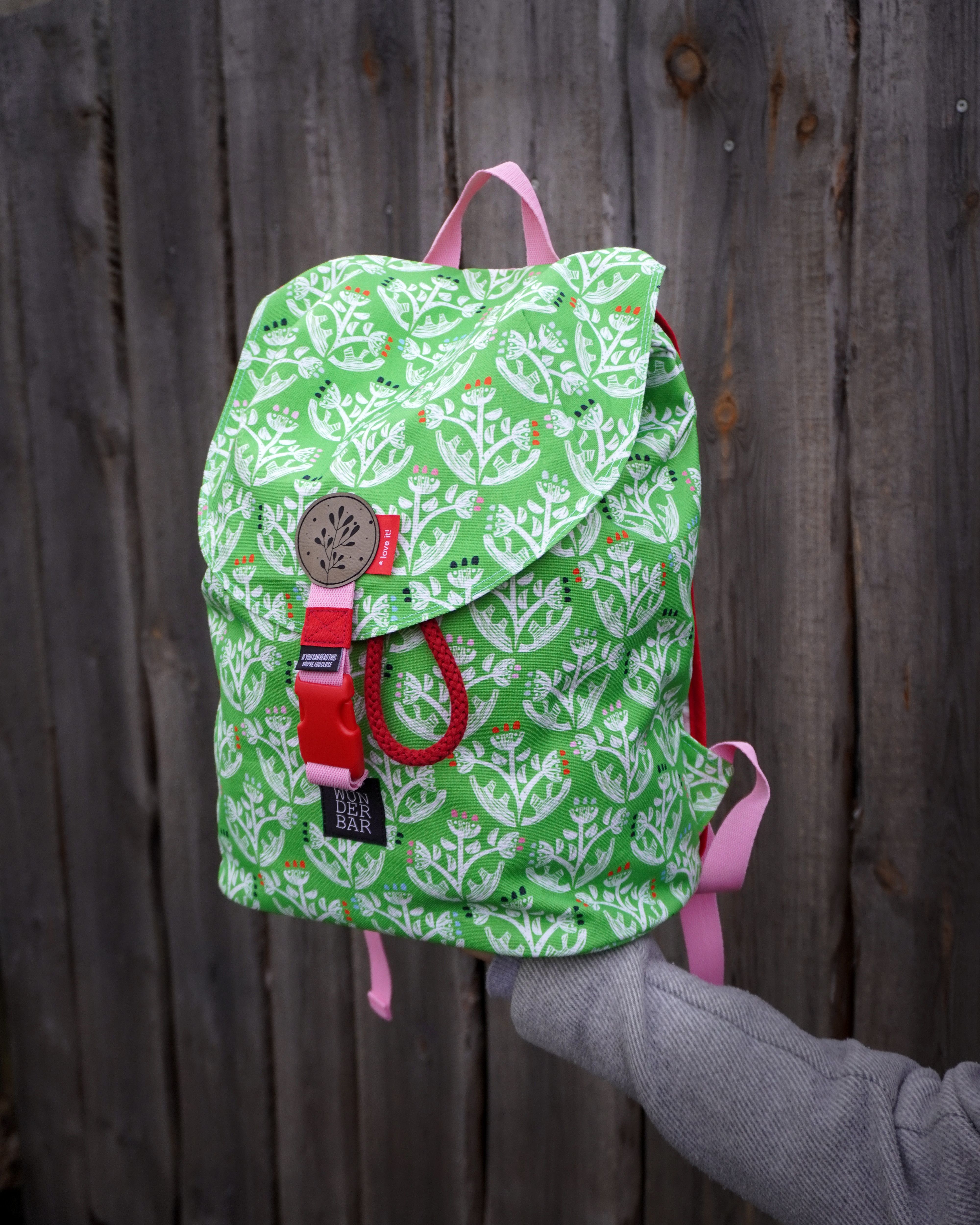 Bio Stoff - Colorful Christmas Flowers grün