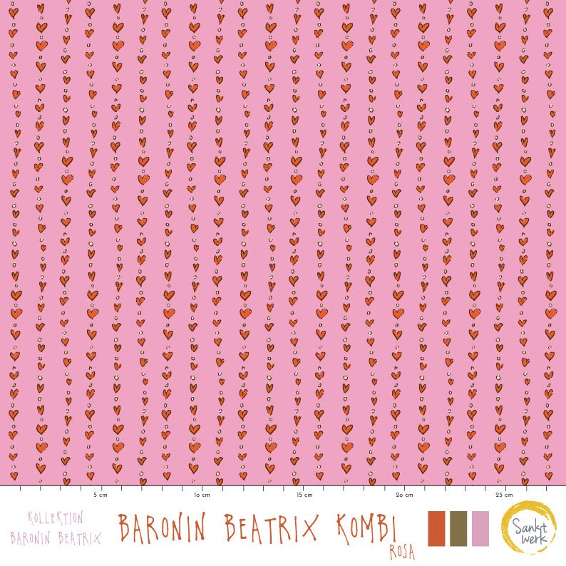 Bio Stoff - Baronin Beatrix Kombi Rosa von Sanktwerk in rosa
