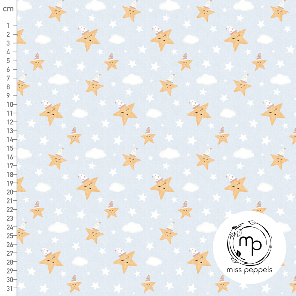 Organic Fabric - Stars by misspeppels in blue