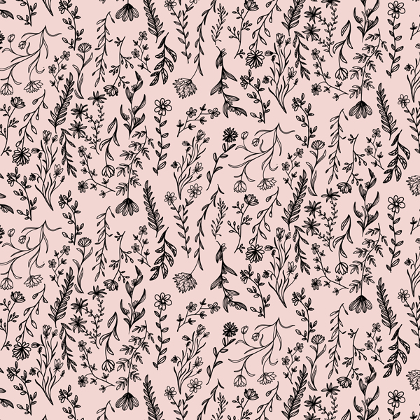 Bio Stoff - Florelei rosa, schwarz