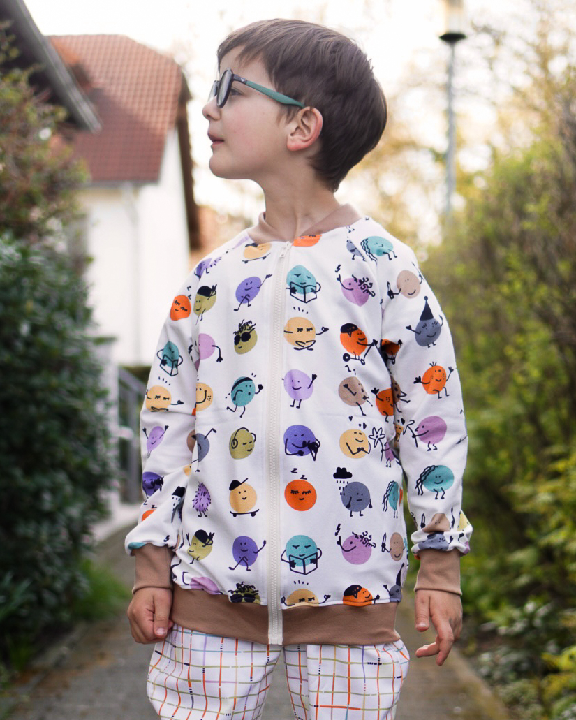 Organic fabric -  Kids Day Funny Dots petrol