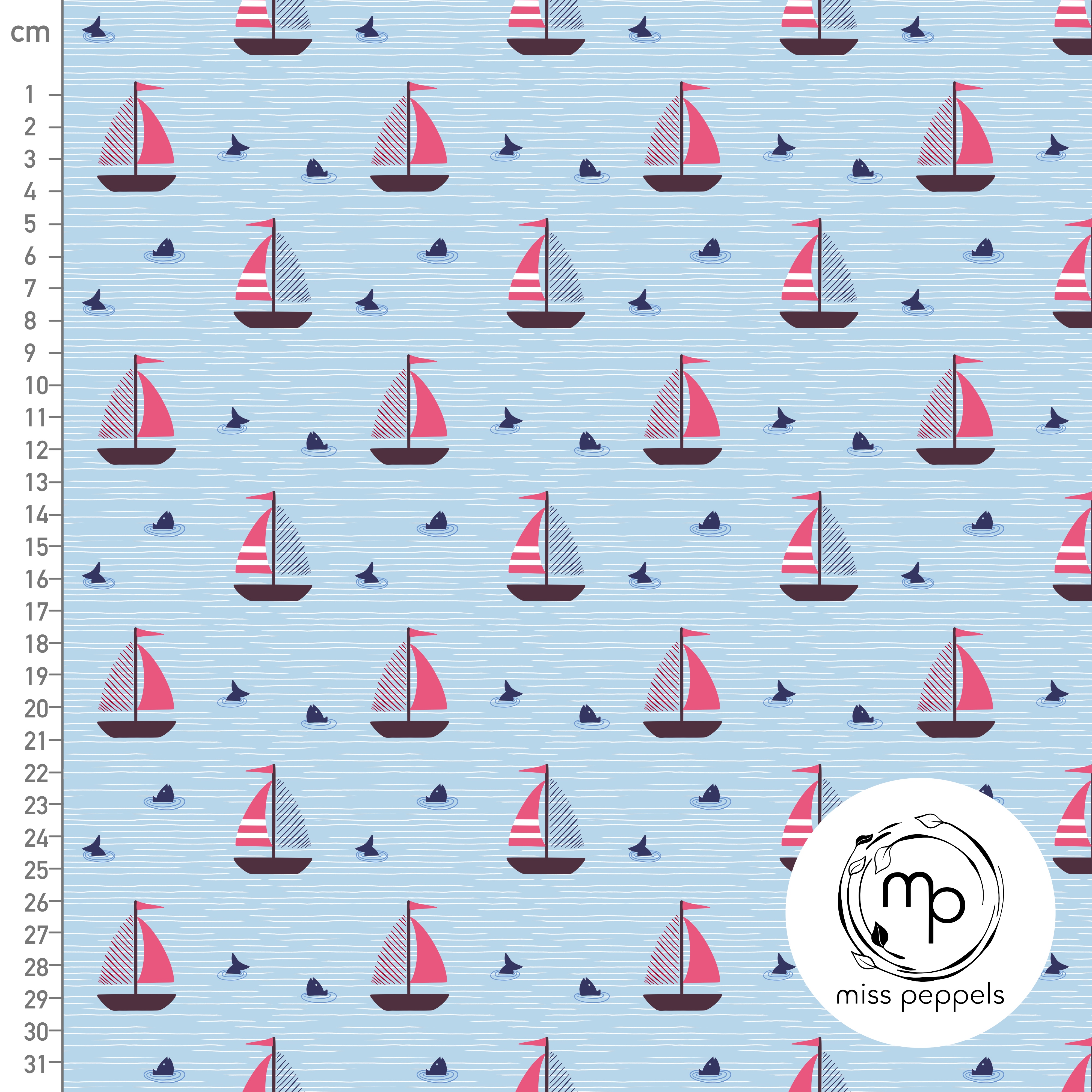 Bio Stoff  - Schiff blau - misspeppels, blau, Maritim