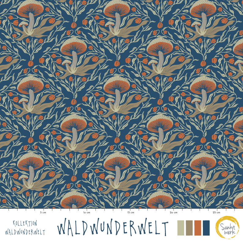 Bio Stoff - Forest Wonderworld by Sanktwerk in blue