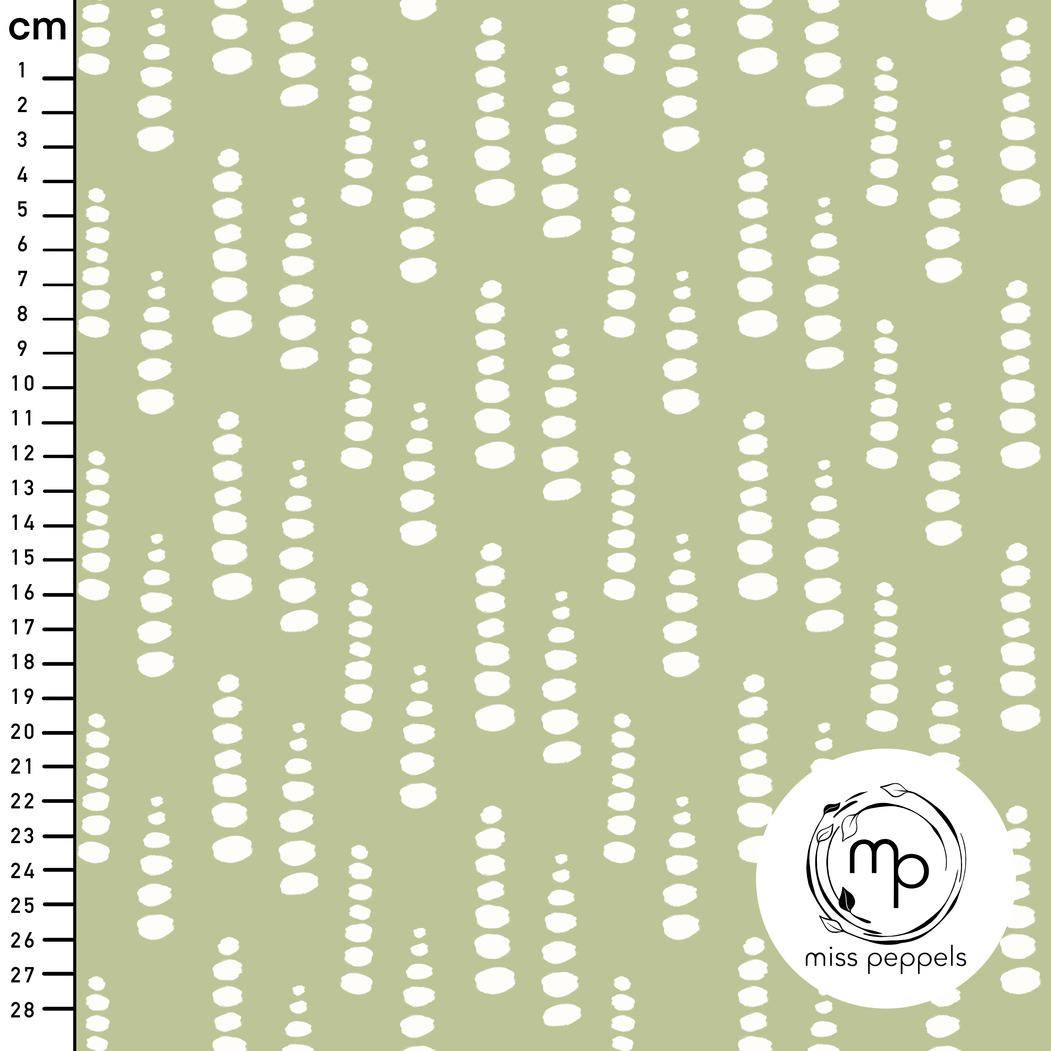 Bio Stoff  - Punkteregen grün