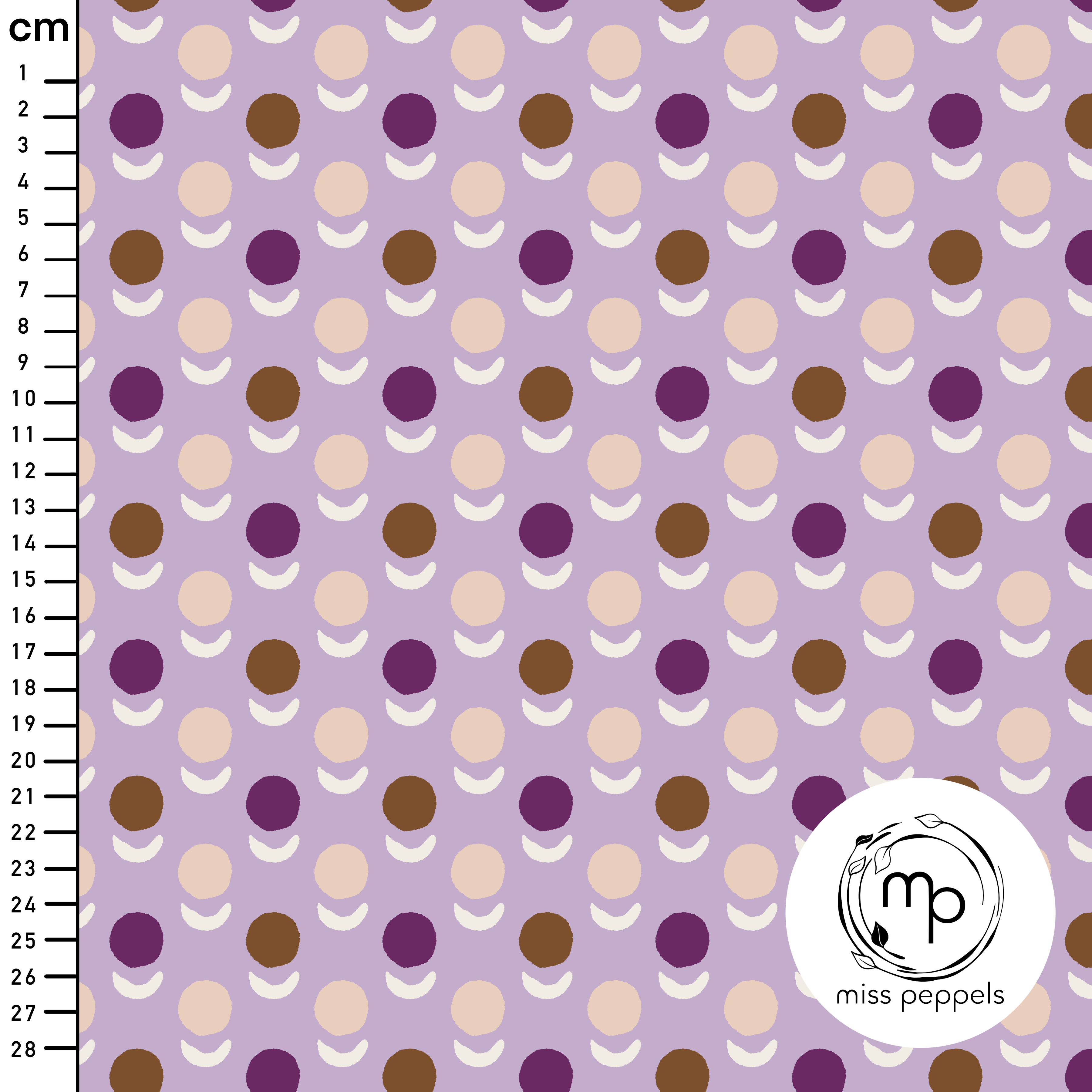 Bio Fabric - Flower Dots 8 by misspeppels in purple