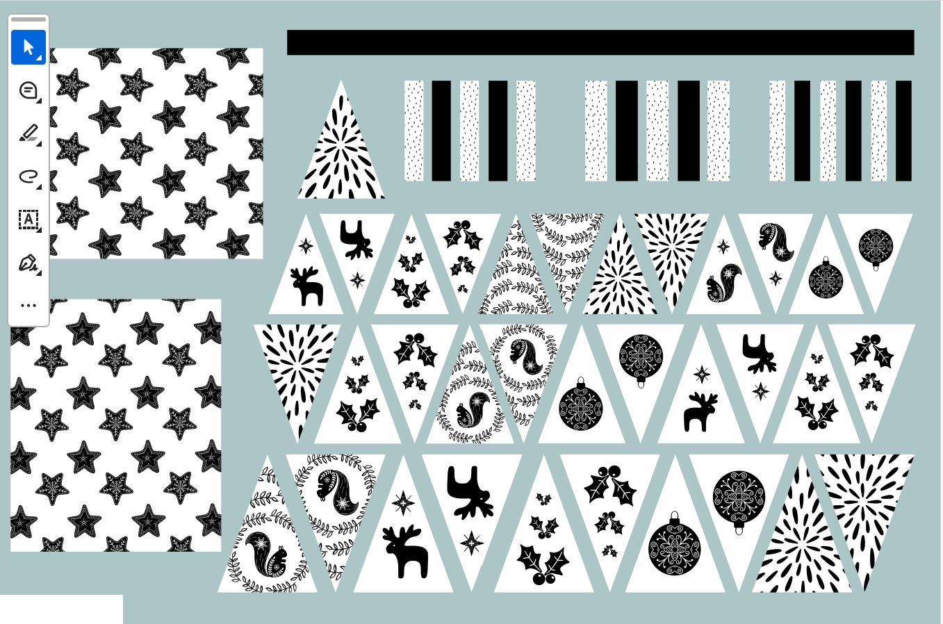 Bio Webware Stoff  - 1,0 m Panel Tannen - misspeppels, petrol, Bäume, Weihnachten, 100% Bio-Baumwolle