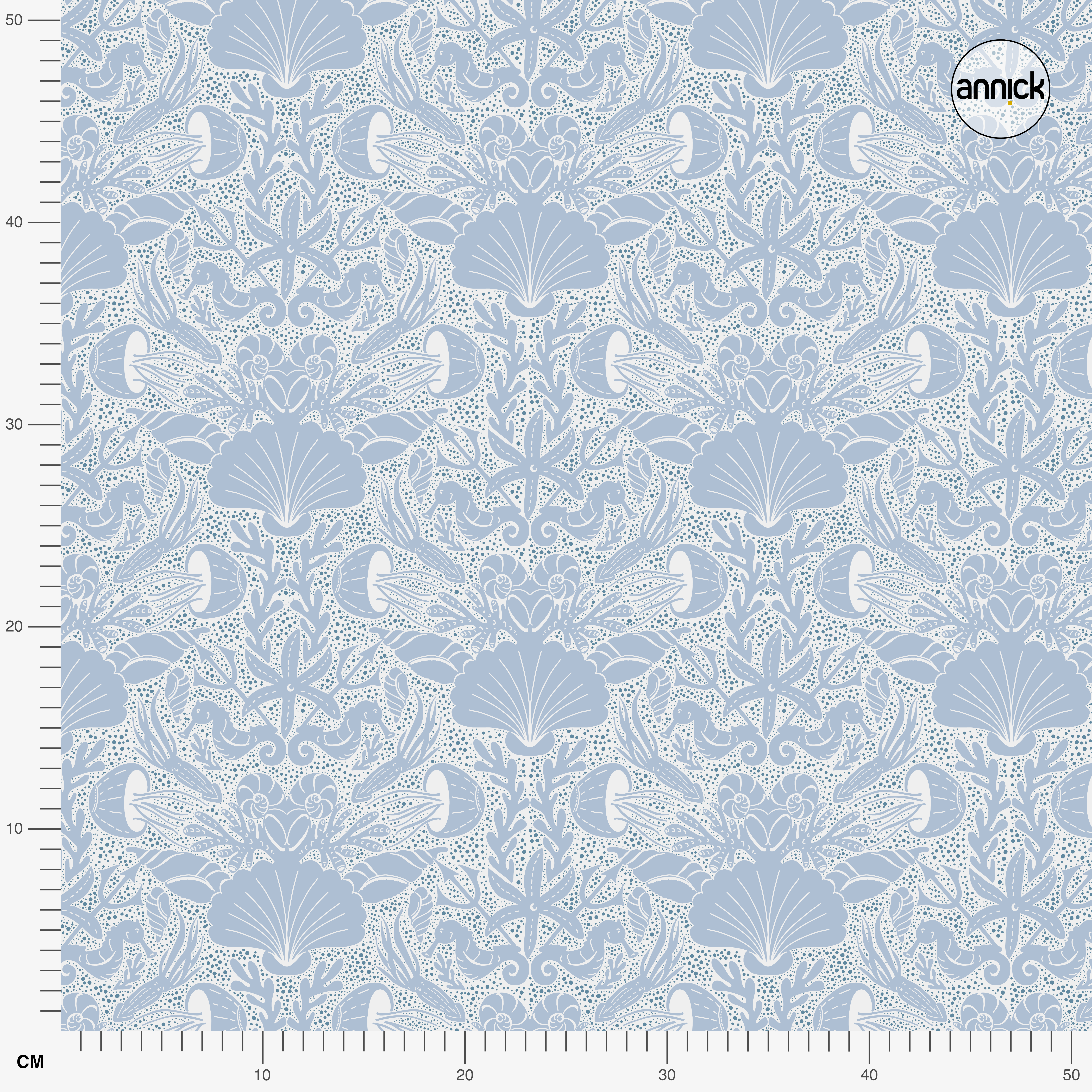 Organic fabric - Seaside hazy blue