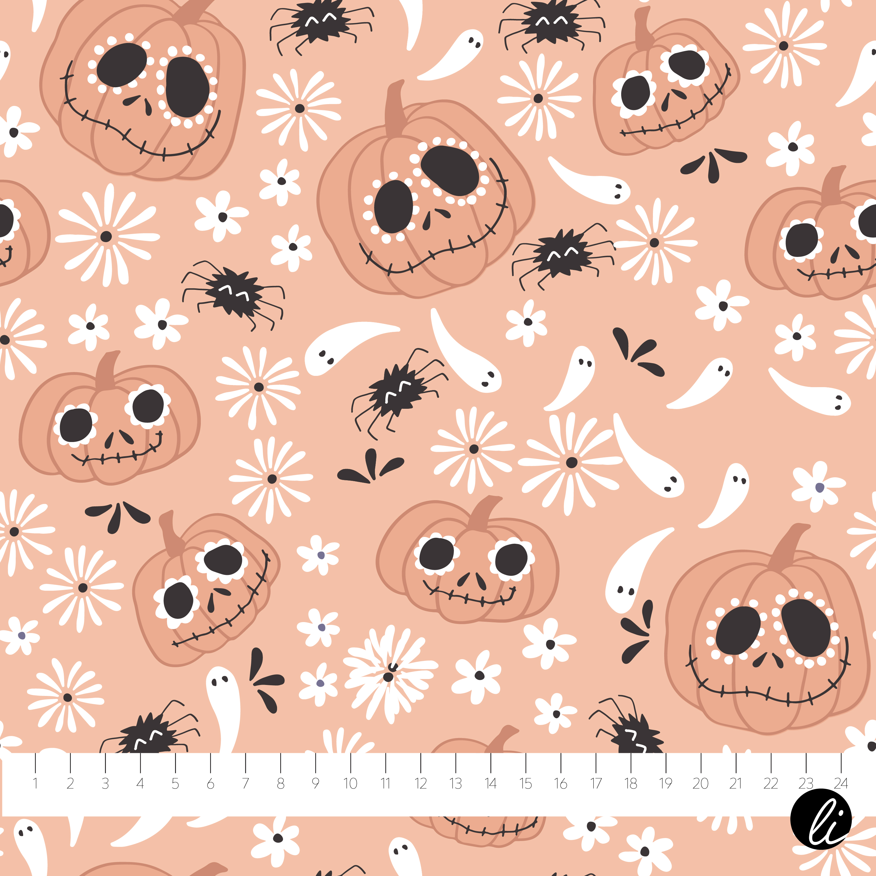 Bio Webware Stoff - Spuk und Schabernack Kürbis Peach - AndreaLiesert, Halloween, orange 100% Bio-Baumwolle Bio Webware Stoff - Spuk und Schabernack Kürbis Peach - AndreaLiesert, Halloween, orange 100% Bio-Baumwolle
