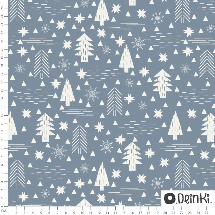 Bio Stoff - Arktiswald blau