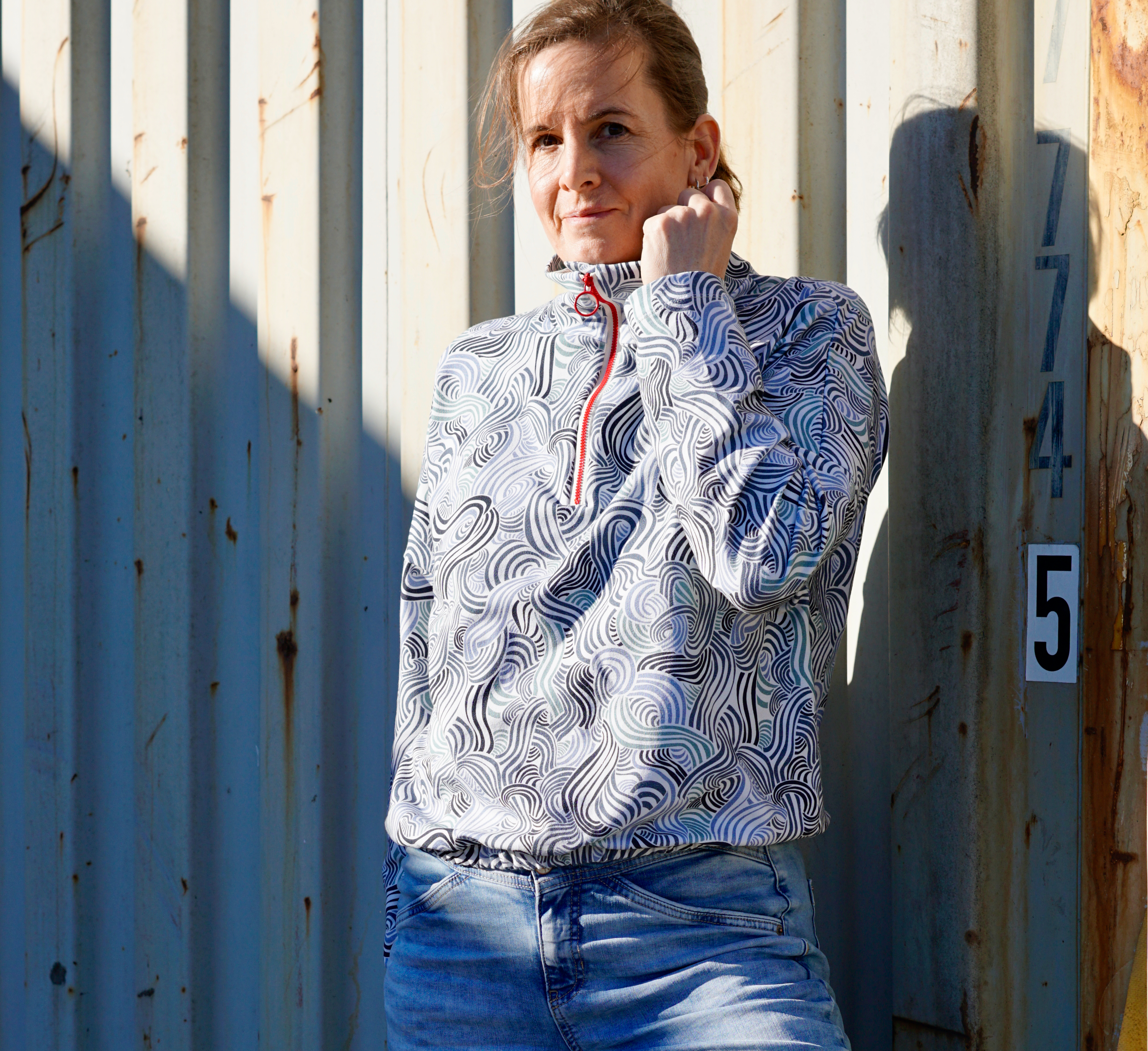 Scuba Stoff  -  Zebra Frisky Stripes mint, gelb