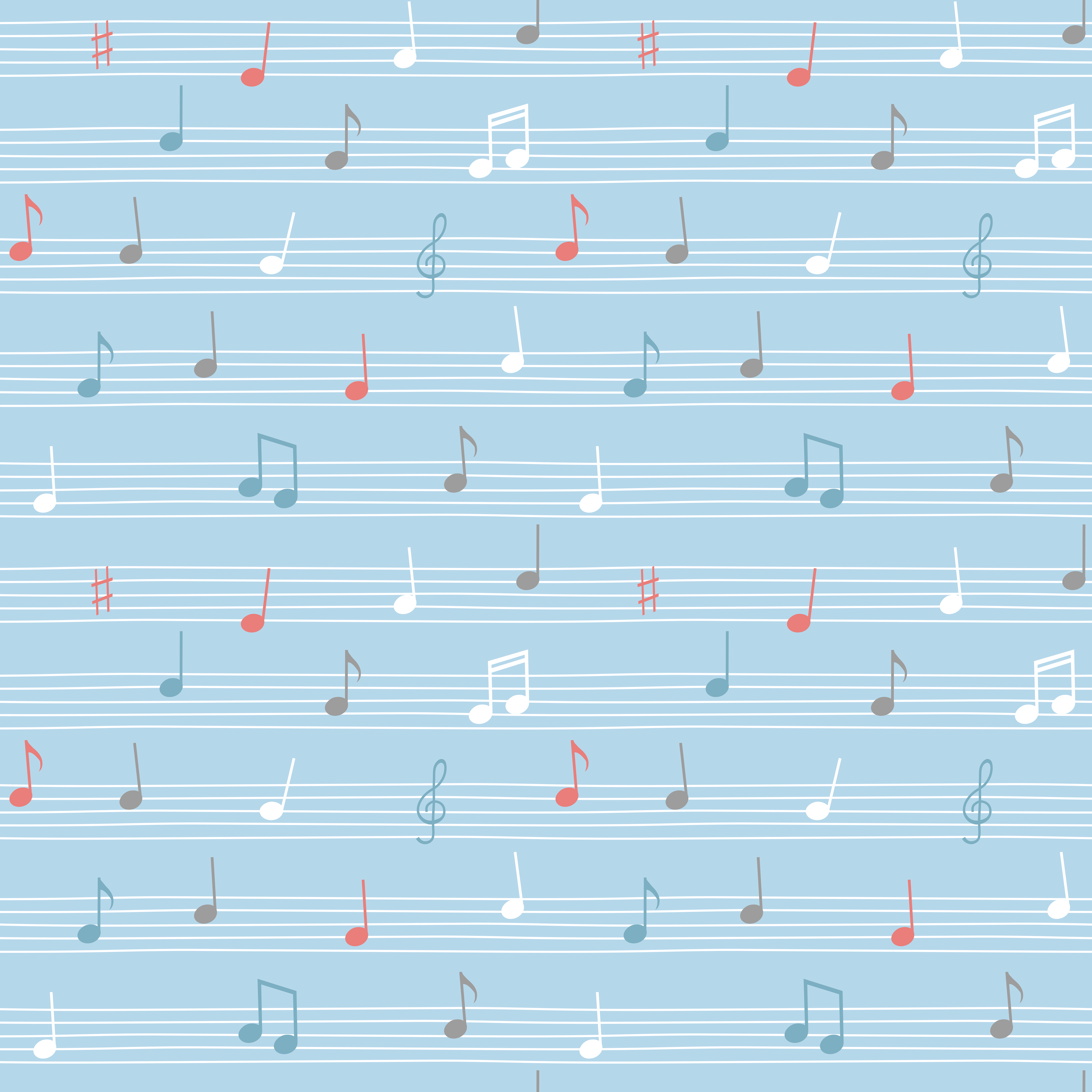 Bio Stoff - Musiknoten Blau von Dalight Design in blau Bio Stoff - Musiknoten Blau von Dalight Design in blau