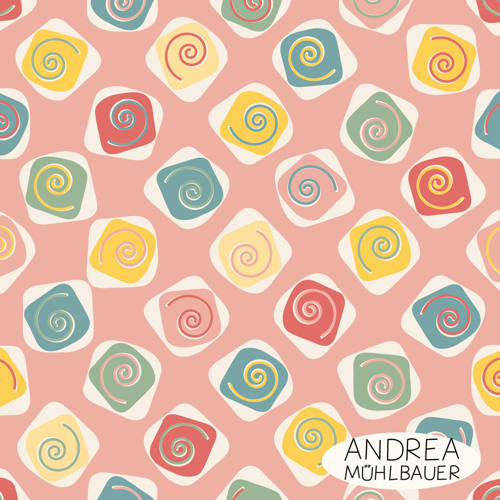 Bio Stoff  - Bunte Würfel pink - AndreaMuehlbauer, rosa, Geometrische Muster