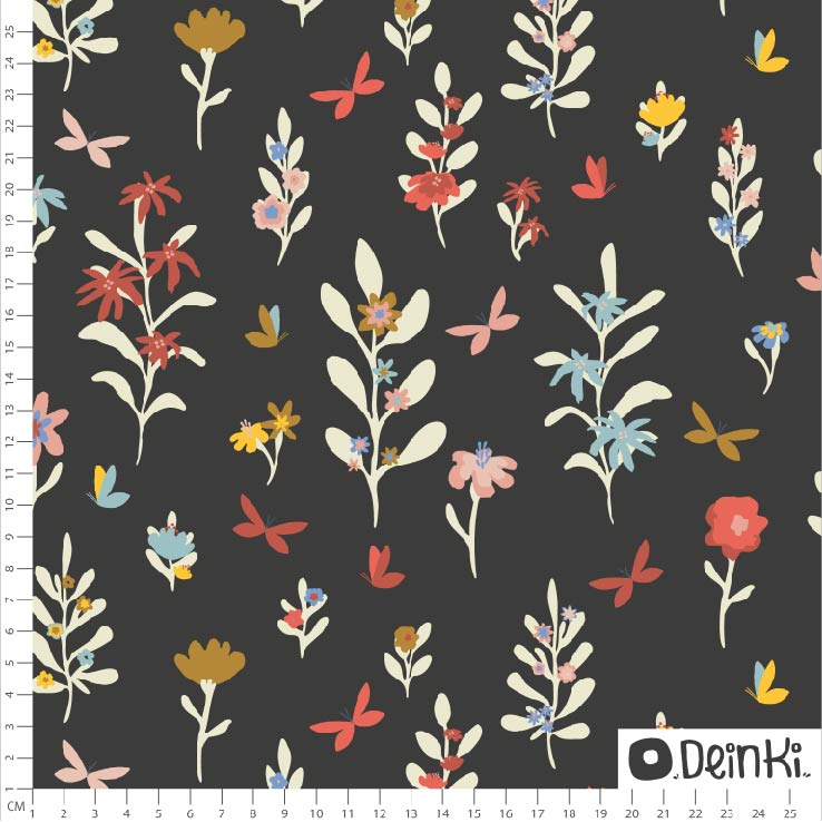 Bio Summersweat Stoff - Schmetterlinge auf der Blumenwiese - Deinki, Garten, Frühling, Floral & Blumen, rosa, Breite 150 cm Bio Summersweat Stoff - Schmetterlinge auf der Blumenwiese - Deinki, Garten, Frühling, Floral & Blumen, rosa, Breite 150 cm