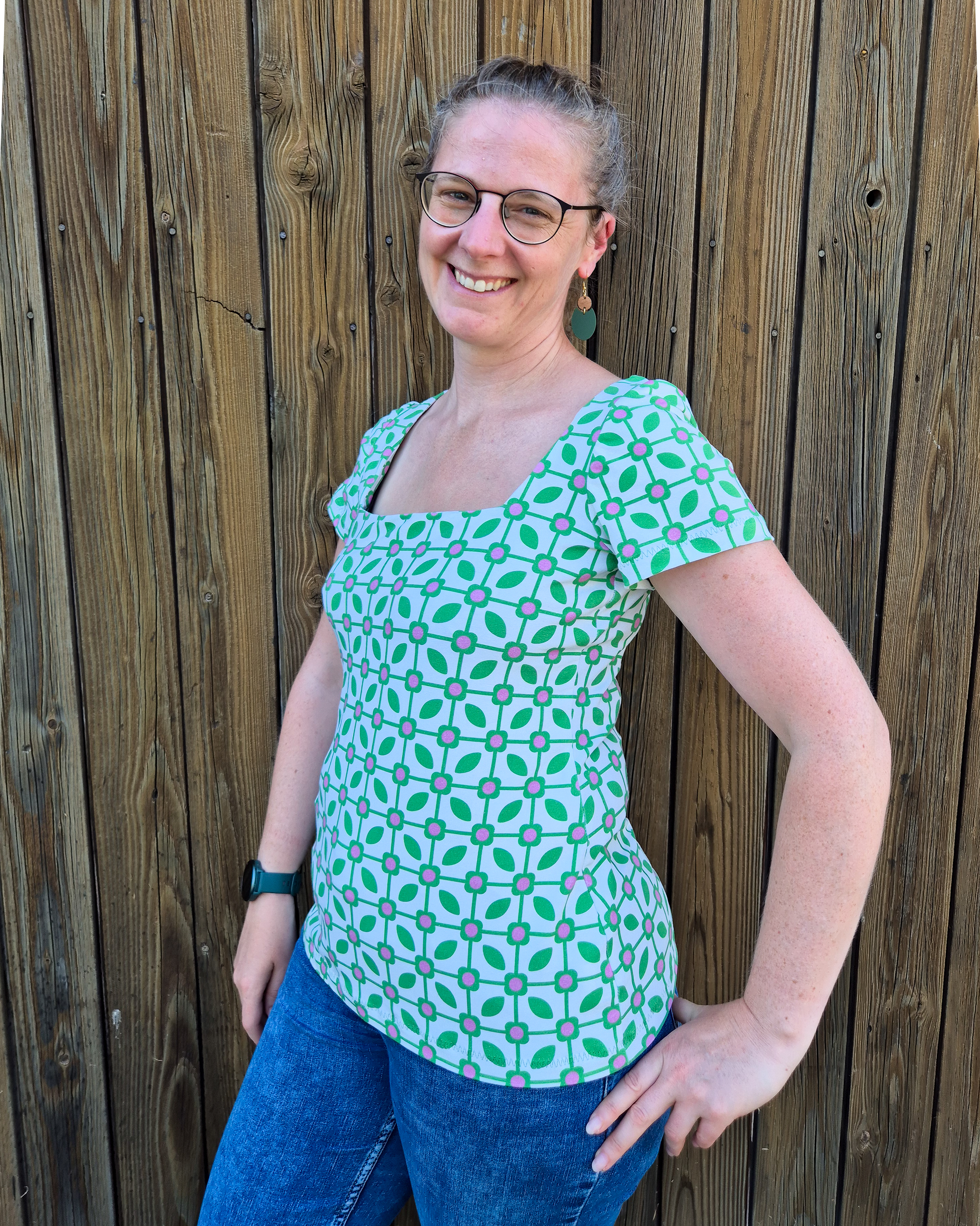Organic fabric - Karo green