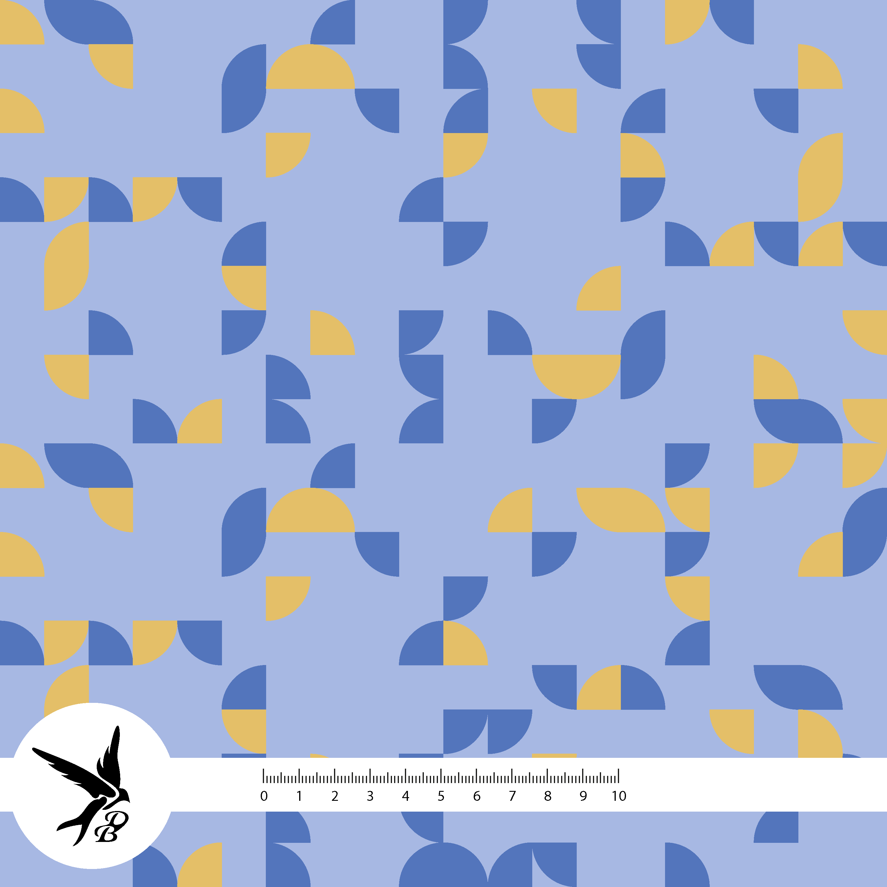 Bio Stoff - Geo Flight Muster blau-gelb, klein