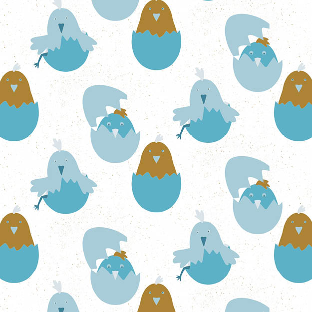 Bio Stoff - Huhn Allover blau - misspeppels