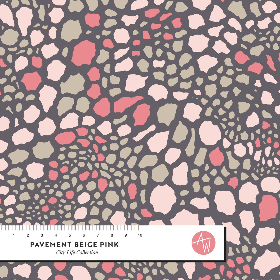 Bio Stoff  - Pavement Beige Pink - AlexandraWeise, rosa. Abstrakt