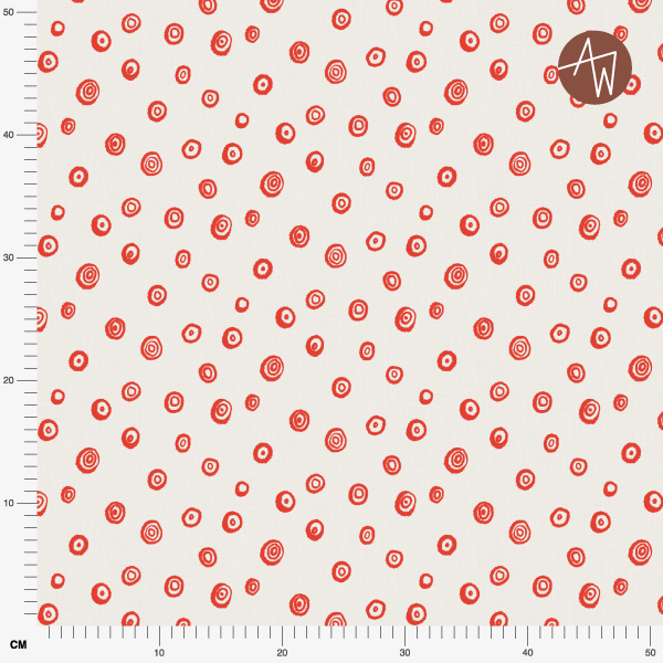 Bio Stoff  - Picnic Kreise rot