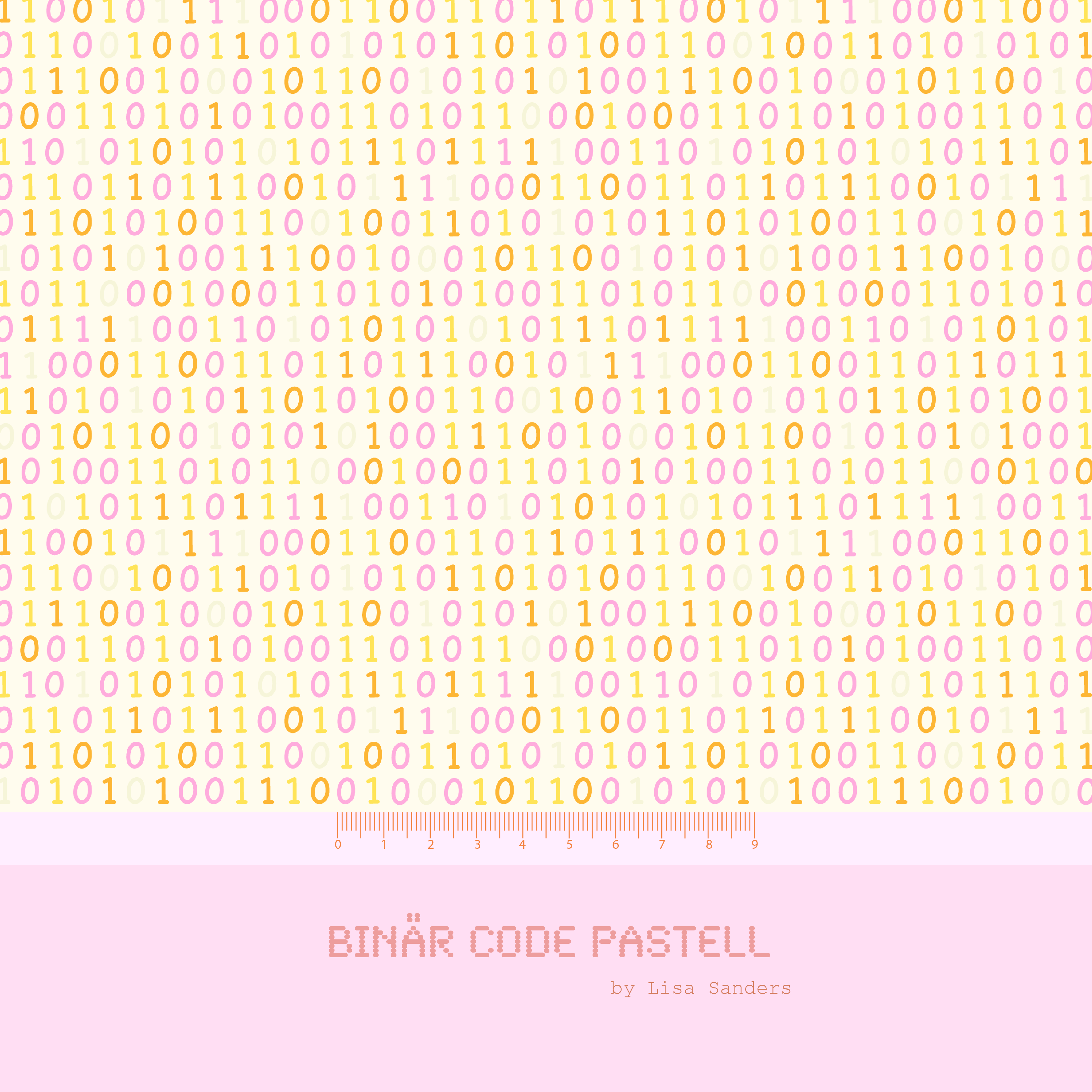 Bio Jersey Stoff  -  Binär Code Pastell  - LisaSanders, creme, Buchstaben & Zahlen, Breite 150 cm