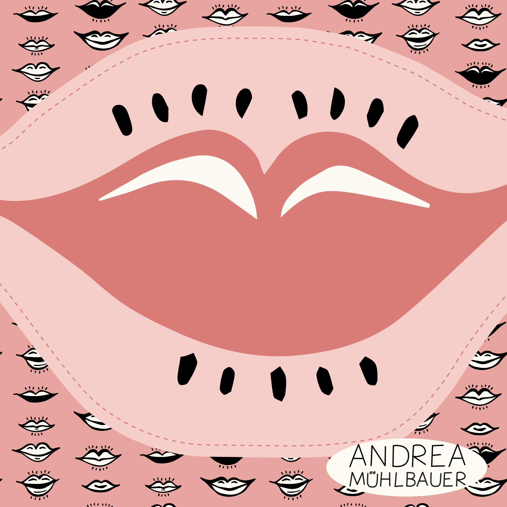 Bio Webware Stoff - 50 cm Panel Kissen Lips - AndreaMuehlbauer, Rosa, Panel, 100% Bio-Baumwolle Bio Webware Stoff - 50 cm Panel Kissen Lips - AndreaMuehlbauer, Rosa, Panel, 100% Bio-Baumwolle