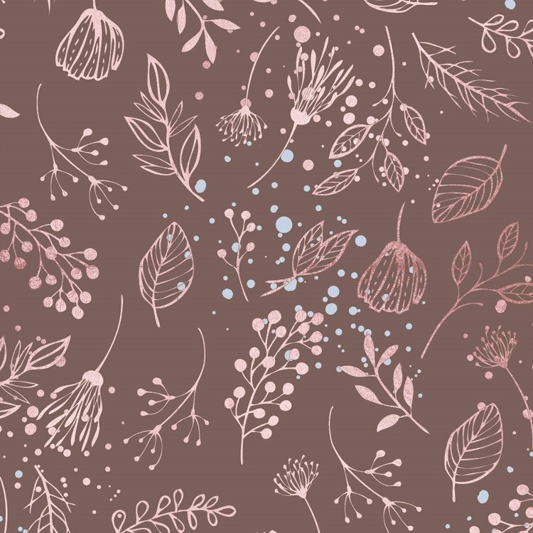 Bio Stoff  -  Ballerina Blüten  - LilleSelection, Floral & Blumen, Blätter & Ranken, Herbst, braun, Winter