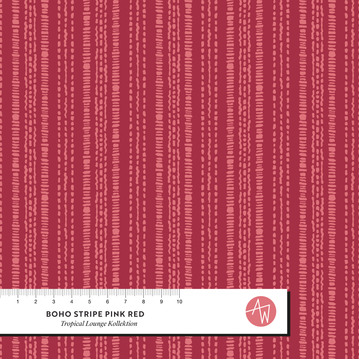 Bio Stoff - Boho Stripe Pink Red von Alexandra Weise in pink rot