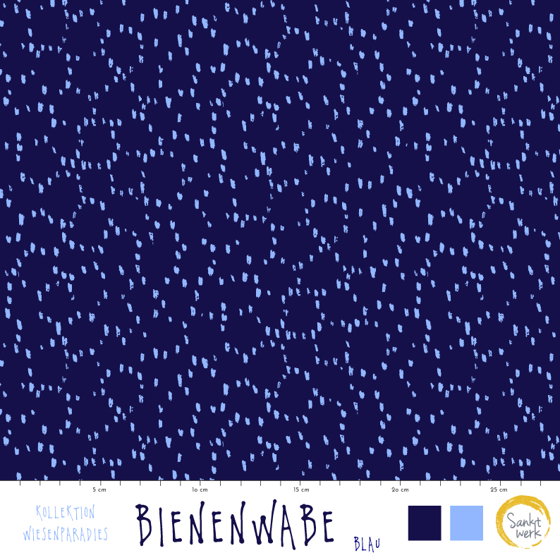 Bio Stoff - Bienenwabe Blau von Sanktwerk in blau