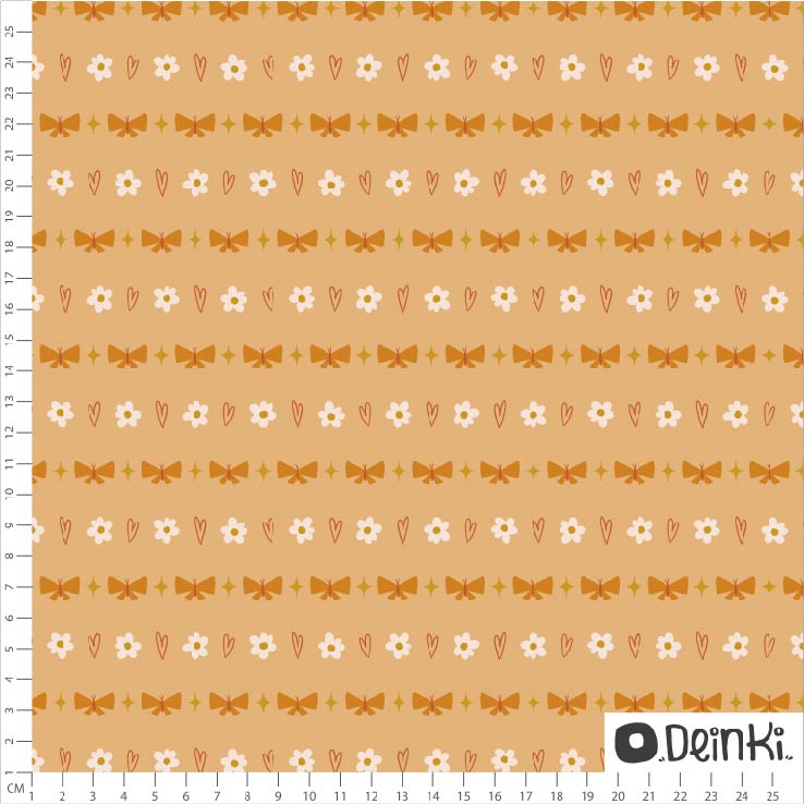 Bio Fabric - Yellow Flowers and Bows by Deinki in orange