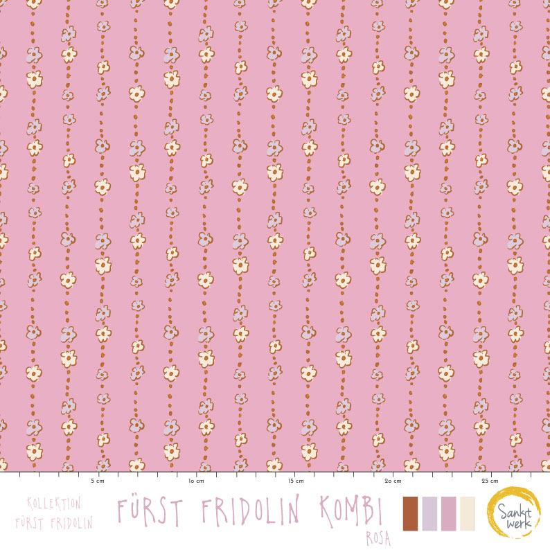 Bio Stoff - Fuerst Fridolin Kombi Rosa von Sanktwerk in rosa