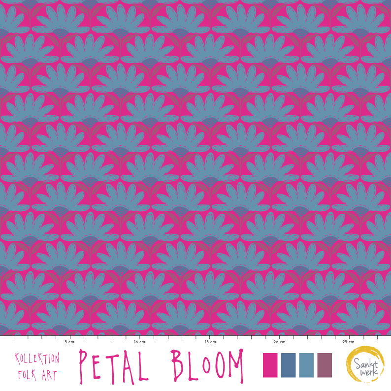 Bio Stoff - Petal Bloom von Sanktwerk in rosa und blau
