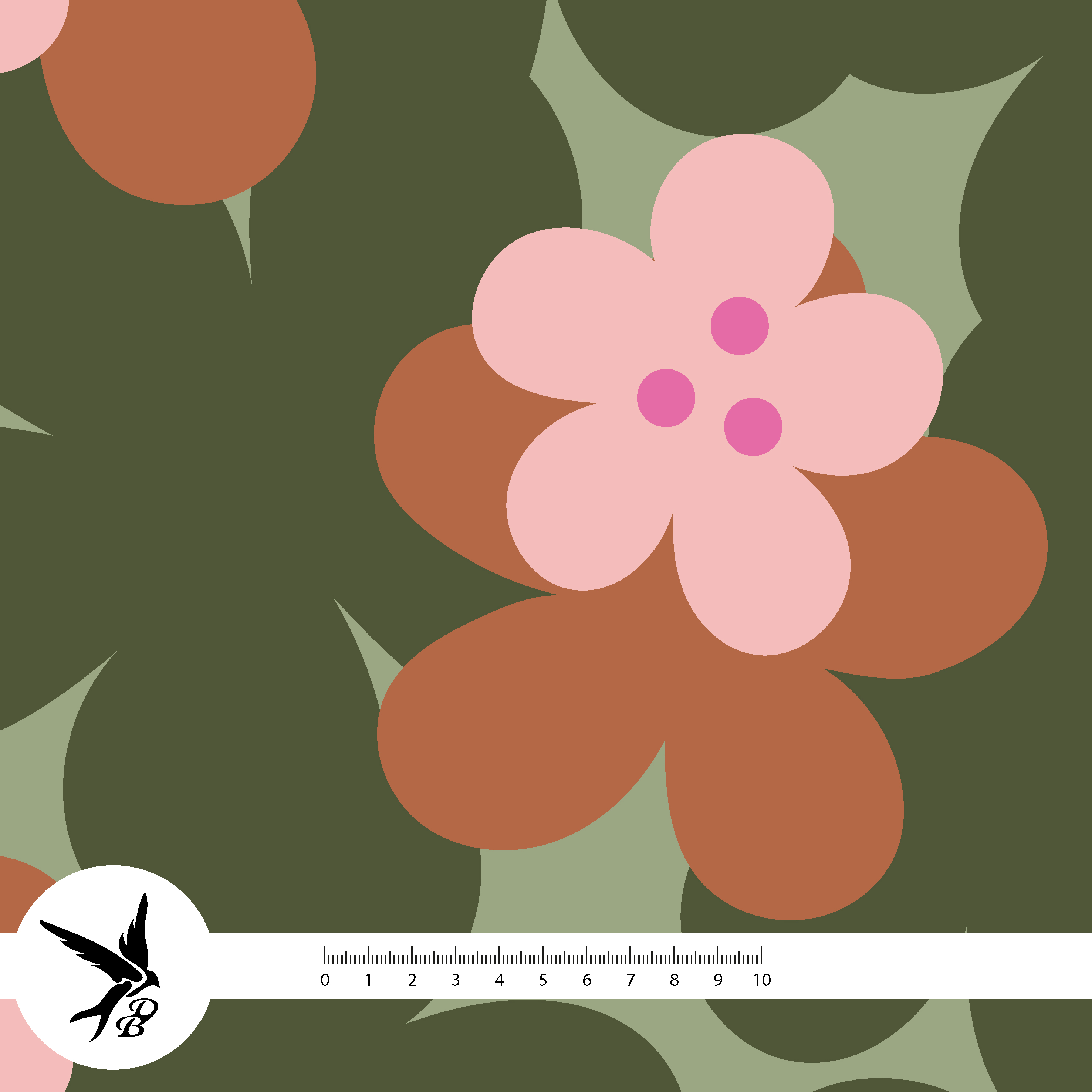Bio Stoff - Button Loop Blumen von Daniela Bonn in grün