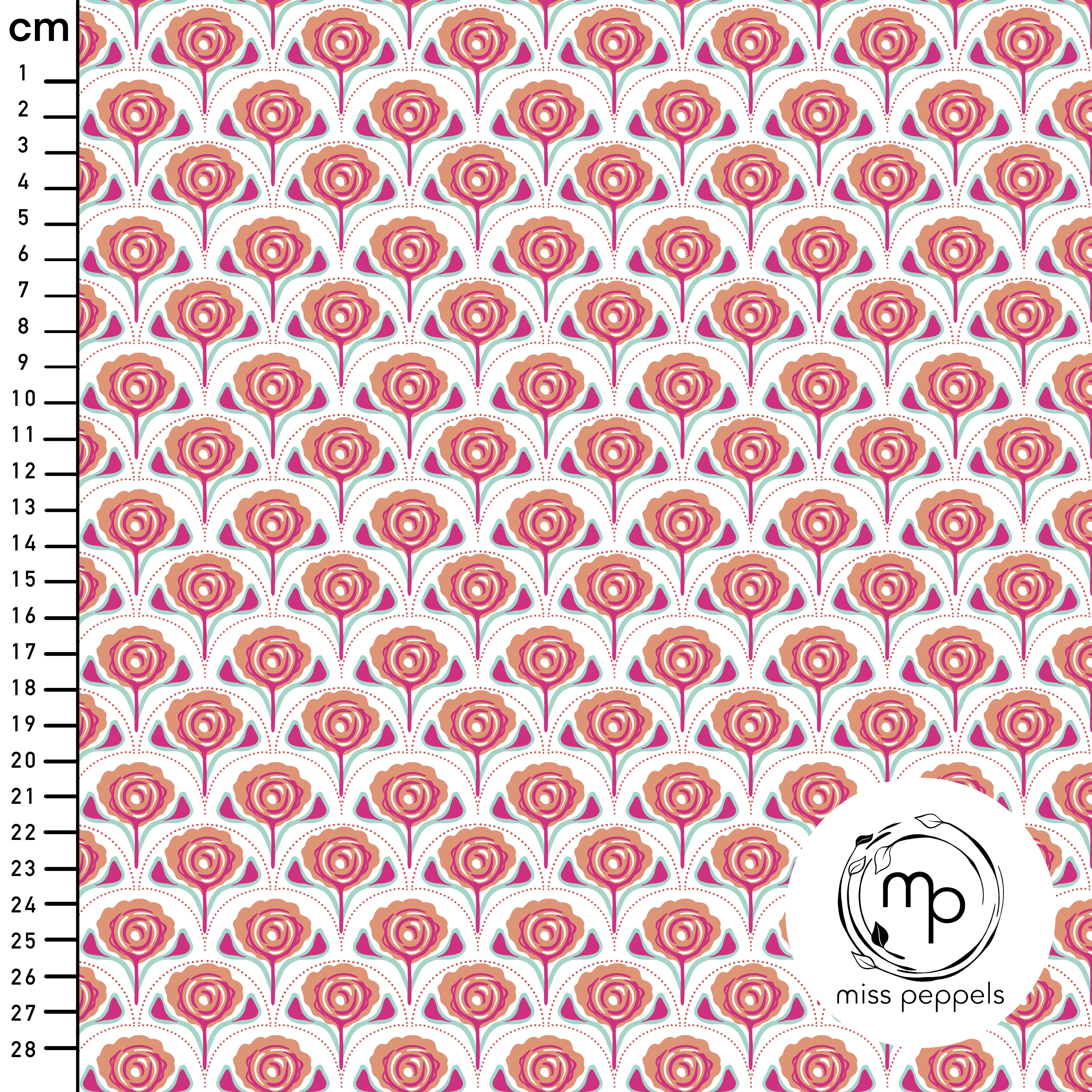 Bio Stoff  - Rosa B - misspeppels, weiß, Floral & Blumen