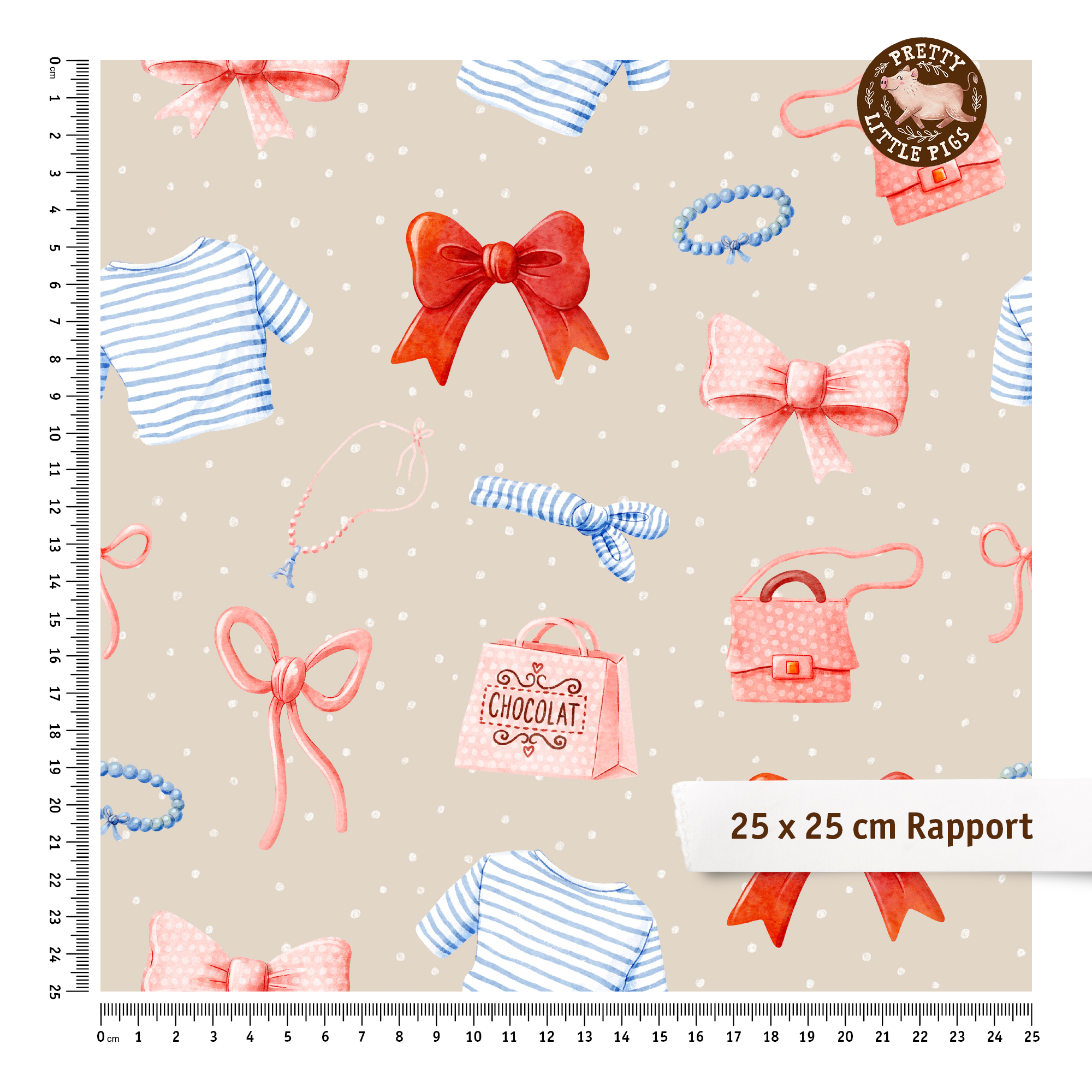 Organic Fabric  - Süße Abenteuer Shoppingtour beige